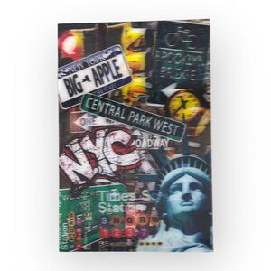 NYC 3D Hologram Postcard Collage Featuring Iconic Landmarks Signs 4 x 6 inches